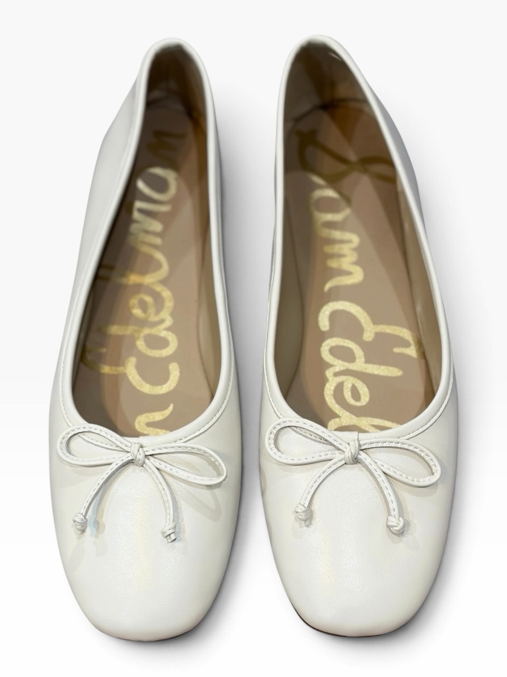 Sam Edelman Alie White Leather Ballet Flats Women’s 8 NWT